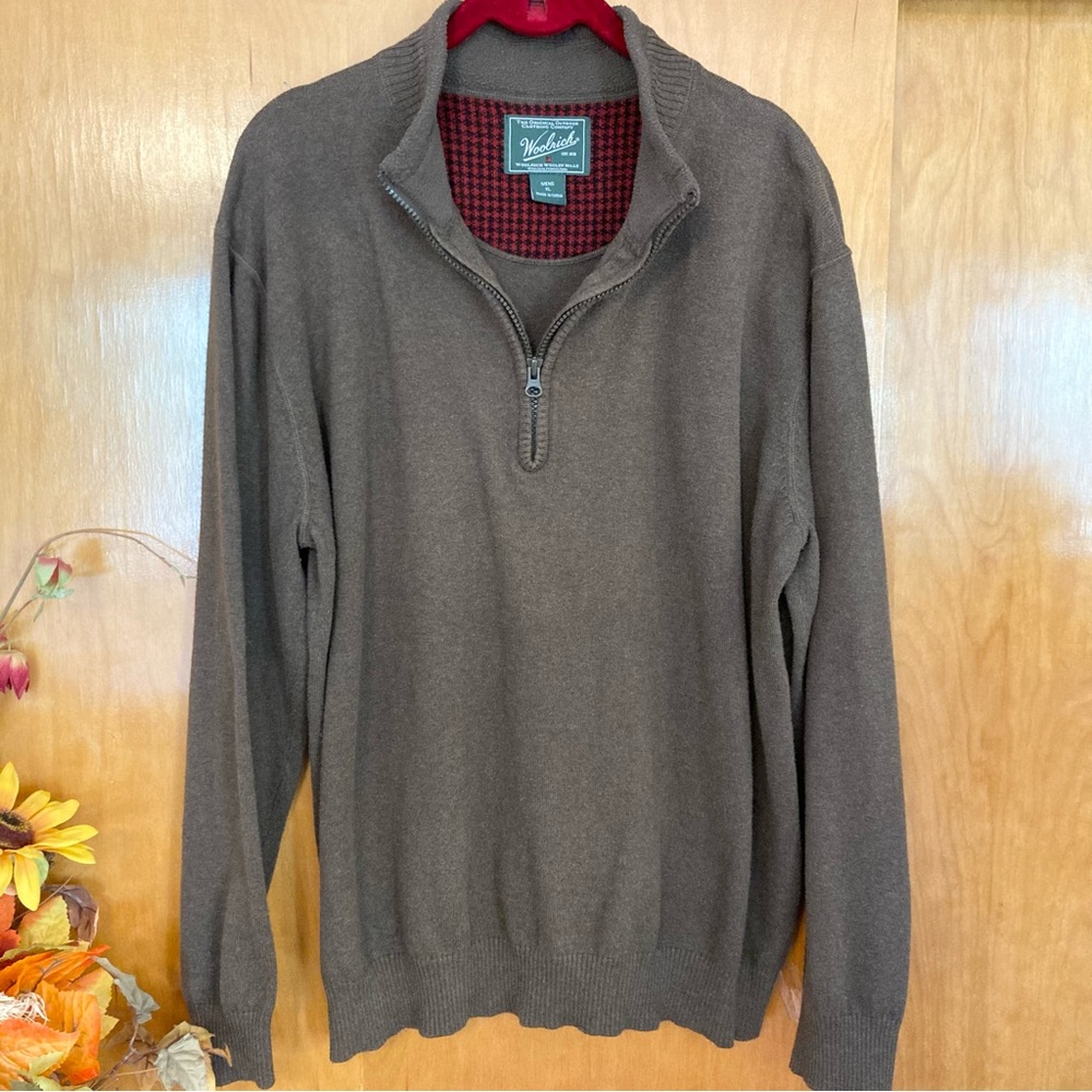 Woolrich brown quarterzip men’s sweater size XL Wool Blend Grandpacore